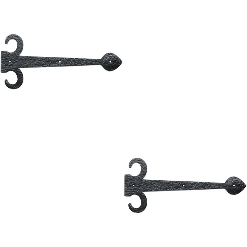 Image of Loops 2x PAIR 305mm Ornate Sword Hinge Front Black Antique Decorative Door Plate Black