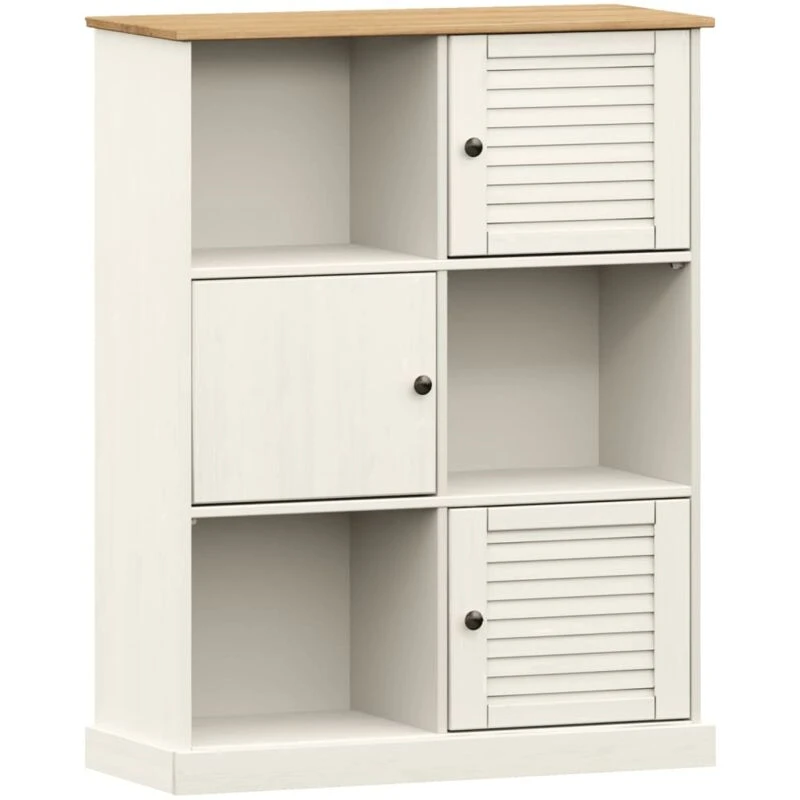 Image of VIDAXL Bookcase vigo White 90x35x114.5cm Solid Wood Pine Vidaxl 8720845845964