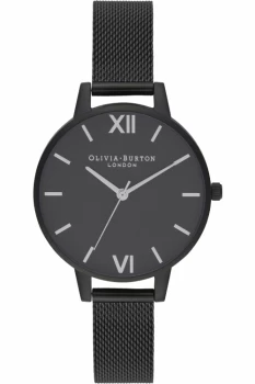 Image of Olivia Burton Silver & Matte Black Mesh