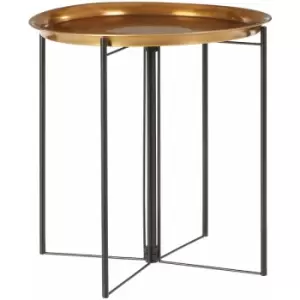 Image of Hege Large Brass and Black Finish Side Table - Premier Housewares