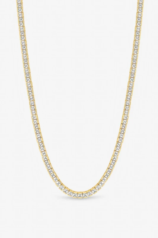 Image of Jon Richard Jon Ricahrd Gold Plated Luxe Tennis Necklace Chain Necklaces One Size Gold 71626610000