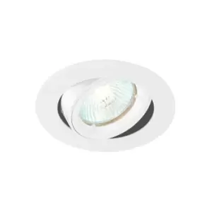 Image of Saxby Lighting - Saxby Cast - 1 Light Recessed Tilt Downlight Gloss White, GU10