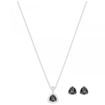 Image of Ladies Swarovski Silver Plated Begin Earring & Necklace Set