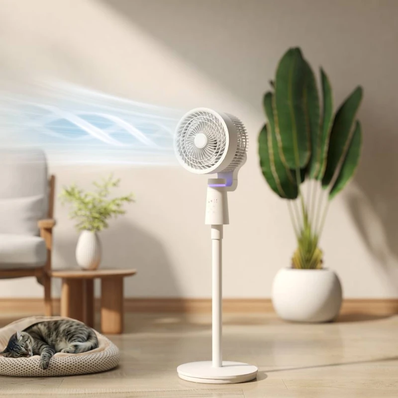 Image of HOMCOM Pedestal Fan, Air Circulation Fan with Oscillating, Tilt in White White Unisex