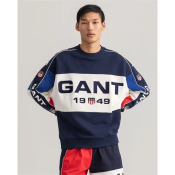 Image of Gant Retro Shield Crew Neck Sweatshirt - Blue