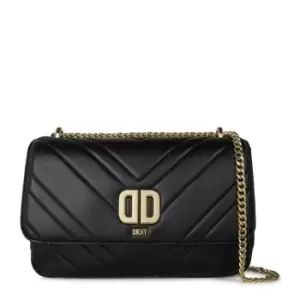 Image of DKNY Delphine Quilted Messenger Crossbody Bag - Black