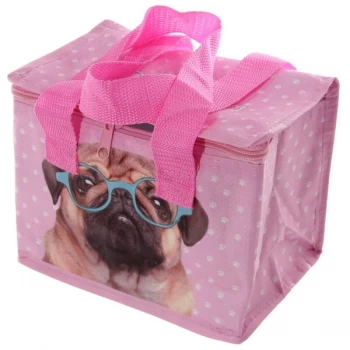 Image of Fun Pink Pug Design Lunch Box Cool Bag