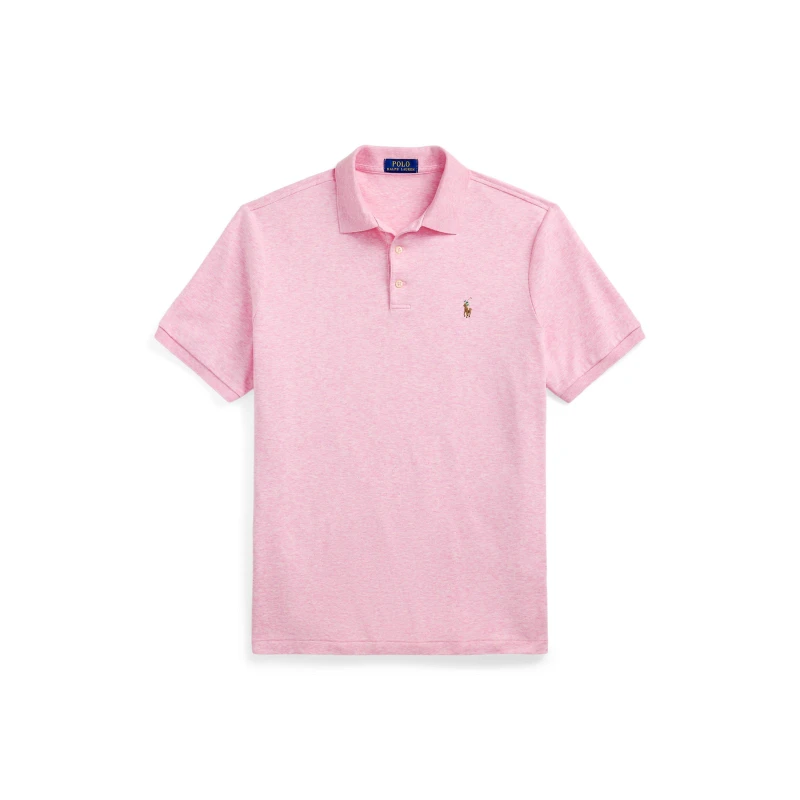 Image of Polo Ralph Lauren Mens Slim Fit Short Sleeve Polo Shirt Carmel Pink male XL