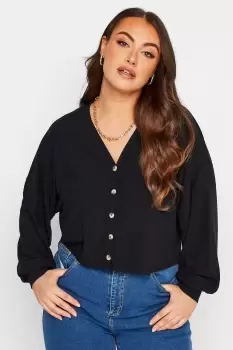 Image of Ribbed Cropped Cardigan