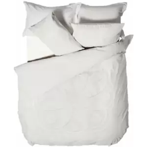 Image of Linen House Manisha Tufted Duvet Cover Set (Superking) (White) - White