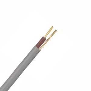 Image of Zexum Grey 1.5mm 16A Brown Single Core and Earth 6241Y Flat PVC/PVC Harmonised Lighting Power Cable - 5 Meter