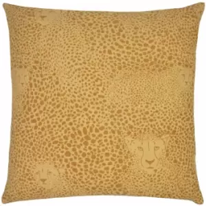Image of Furn Hidden Cheetah Animal Print 100% Cotton Cushion Cover, Honey, 50 x 50 Cm