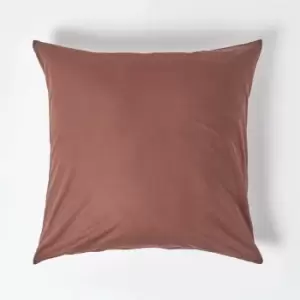 Image of HOMESCAPES Chocolate Continental Egyptian Cotton Pillowcase 200 Thread Count, 80 x 80cm - Chocolate - Chocolate