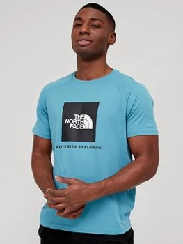 Image of The North Face Raglan Redbox T-Shirt - Blue Size S, Men