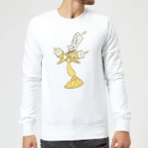 Image of Disney Beauty And The Beast Lumiere Distressed Sweatshirt - White