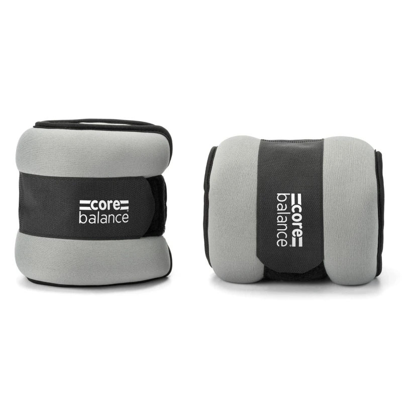 Image of Core Balance Ankle Wrist Weights x 2 Neoprene Adjustable Running Walking Strength Training Grey
