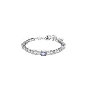 Image of Matrix Mixed Cuts Blue Rhodium Plated Tennis Bracelet 5666426