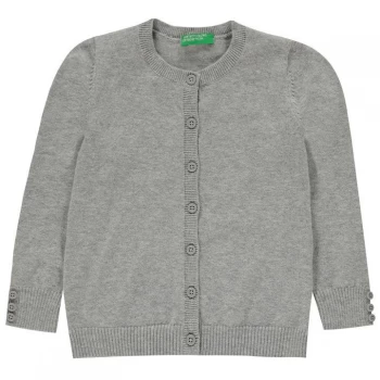 Image of Benetton Cotton Cardigan Child Girls - 501 Grey