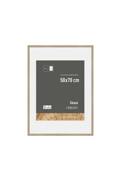Image of Nielsen Skava 50 x 70cm Wooden Picture Frame With 40x60cm Mount & Glass Front Light Oak