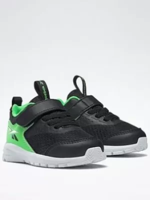 Image of Reebok Rush Runner 4 Td Shoes, Black/Green, Size 7.5 Younger