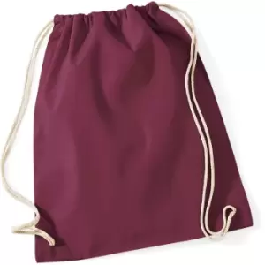 Image of Westford Mill - Cotton Gymsac Bag - 12 Litres (Pack of 2) (One Size) (Burgundy)