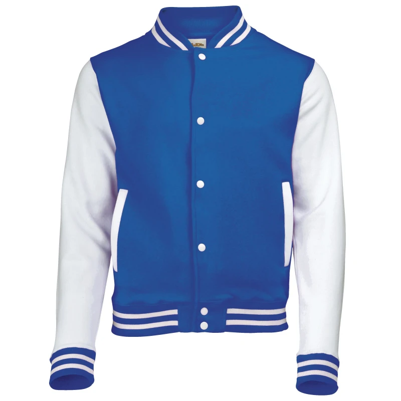 Image of AWDis Varsity Jacket in Mid Blue Size: 12-13 Years Mid Blue Unisex 12-13 Years