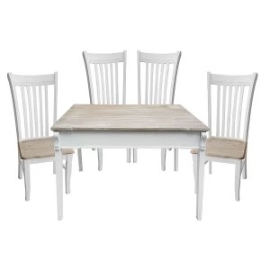 Image of Charles Bentley Shabby Chic Vintage French Style 4-Seater Dining Set