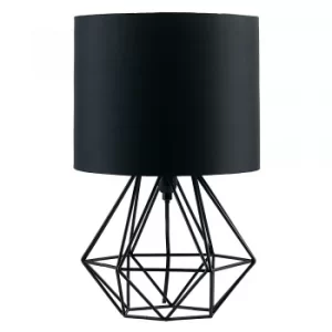 Image of Angus Black Geometric Table Lamp With Black Shade