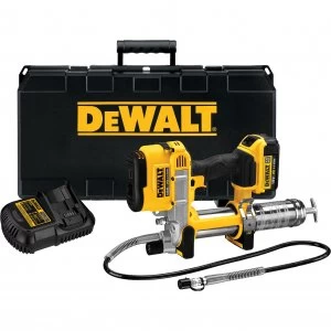 Image of DEWALT DCGG571 18v XR Cordless Grease Gun 1 x 4ah Li-ion Charger No Case