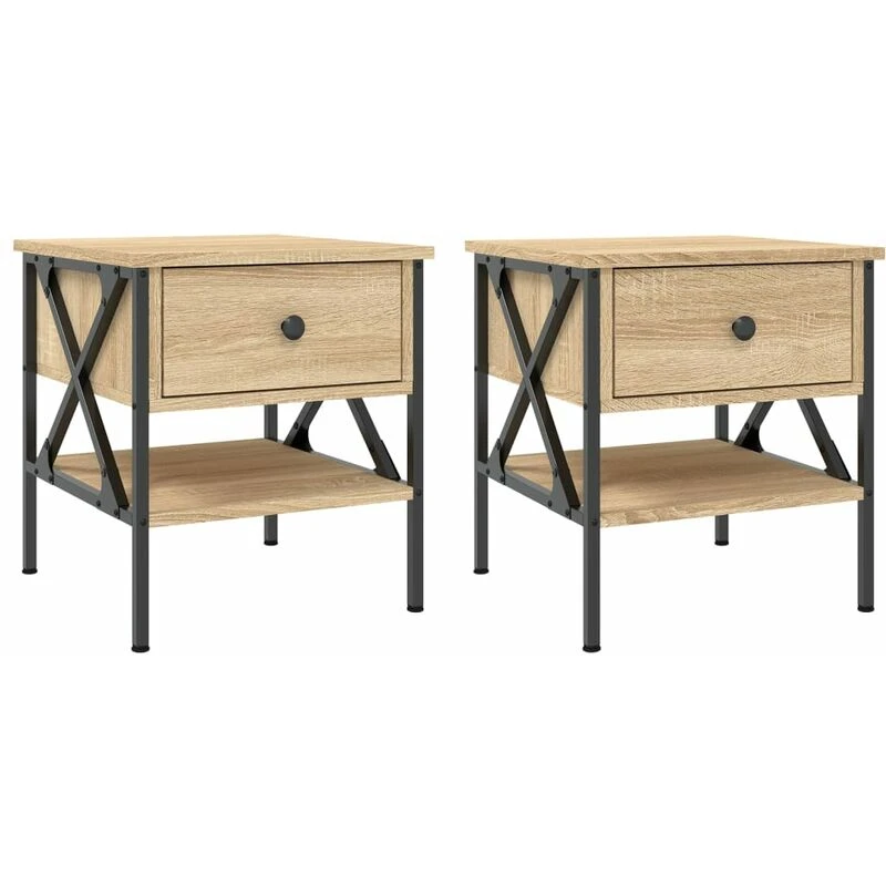 Image of VIDAXL Bedside Tables 2 pcs Sonoma Oak 40x42x45cm Engineered Wood Vidaxl 8720845939151