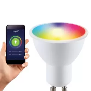 Image of Tuya GU10 5.5 Watts WiFi LED Smart Bulb, RGB CCT 2700K-6500K, Dimmable