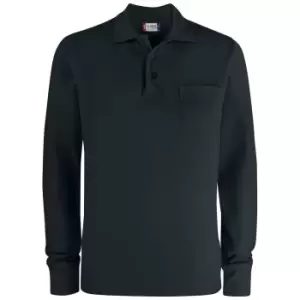 Image of Clique Unisex Adult Plain Long-Sleeved Polo Shirt (XS) (Black)