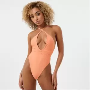 Image of Jack Wills Plunge Front Swimsuit - Orange