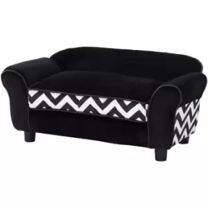 Image of Dog Sofa Chair w/ Legs, Cushion, for Small Dogs, Cats - Black - Black - Pawhut