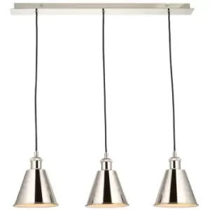 Image of Merano Brescia Plate Pendant Ceiling Lamp, Bright Nickel Plate