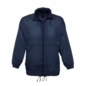 Image of SOLS Unisex Surf Windbreaker Lightweight Jacket (L) (Navy)