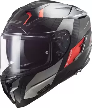 Image of LS2 FF327 Challenger Alloy Carbon Helmet, grey-orange Size M grey-orange, Size M