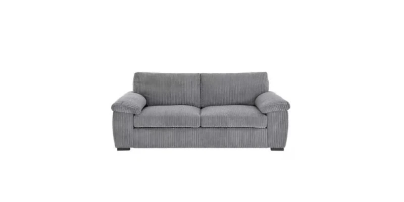Image of LUXURY LIFE Collingdale Jumbo Cord Fabric 3 Seater Sofa Grey