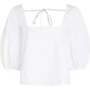 Image of Tommy Hilfiger AMD Org Co Blouse Ss - White