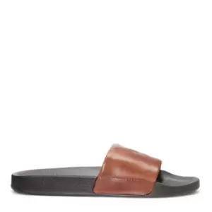 Image of Polo Ralph Lauren Leather Pool Slides - Brown