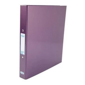 Image of Elba Classy A4 Ring Binder 2 O-Ring 25mm Laminated Gloss Finish Metallic Purple Single