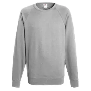 Image of Fruit Of The Loom Mens Lightweight Raglan Sweatshirt (240 GSM) (L) (Heather Grey)