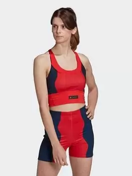 Image of adidas Marimekko Medium-support Pocket Bra, Red, Size L, Women