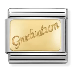 Image of Nomination CLASSIC Gold Engraved Signs Graduation Charm 030121/37