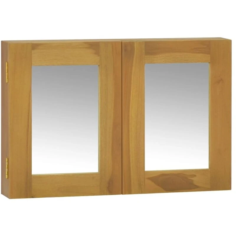 Image of Vidaxl Mirror Cabinet 60X10X40 Cm Solid Wood Teak, Brown 338242
