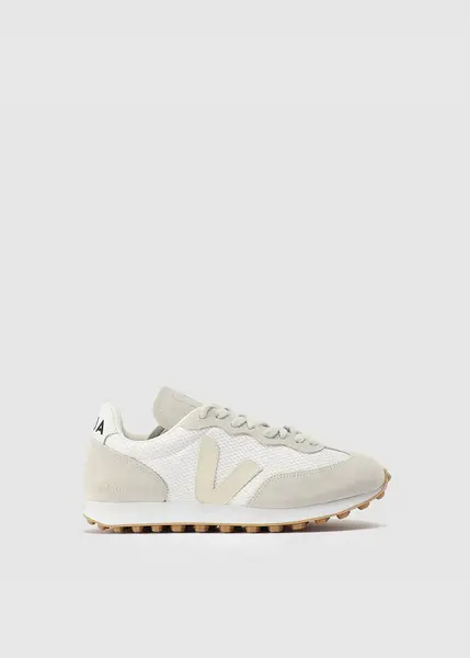 Image of Veja Womens Rio Branco Suede Trainers In White Pierre Natural