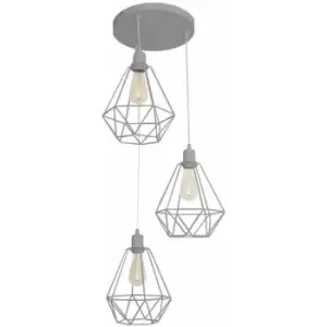 Image of Helam Karo Cluster Pendant Ceiling Light Grey 32cm