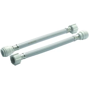 Image of Wickes Hand Tighten Tap Connector - 22 x 19 x 300mm Pack of 2