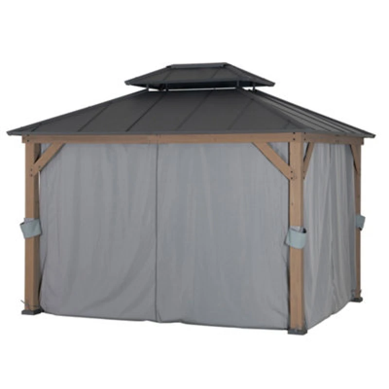 Image of Sunjoy Curtain For Cedar Wooden Gazebo - 300Cm X 360Cm, Suitable For A102032602
