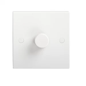 Image of KnightsBridge 40-400W White 1G 2 Way 230V Electric Dimmer Switch Wall Plate